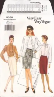 Vogue 9366 Sewing Pattern, Skirts, Size 14-16-18, Uncut, Factory Folded