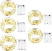 LED String Lights,3 Pack 5m 50 LEDs Fairy Lights Decoration Indoor Use,3AA Battery Power(Not Included) (Warm White - 5)