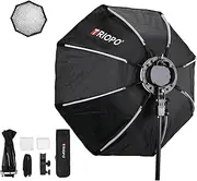 Octagon Umbrella Softbox KX55 TRIOPO Softbox 21.6in/55cm Octagon Umbrella Light Box for Godox V1 AD200 Pro Round Head Flash Light Diffuser