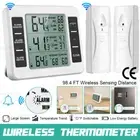 2 Sensors Wireless Fridge Thermometer Digital Freezer Alarm Gauge Home Monitor