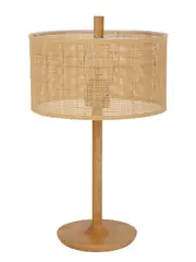 Shore 1 Light Table Lamp in Tan Rattan