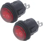 ULTECHNOVO 2pcs Waterproof Round Switch Pre Wired Toggle Momentary Rocker Toggle for Marine Toggle Housing and Off Toggle Rocker Latching Push The Switch Toggle Switch for Auto Pa66