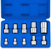 NEIKO 02473A E-Torx Plus Socket Set | 10 Piece | External EP6 to EP24 | 1/4”, 3/8” and 1/2” Drive | Female Star External Torx Plus | Cr-V Steel