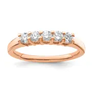 0.50ct. CZ Solid Real 14kr 5-Stone Wedding Band Ring