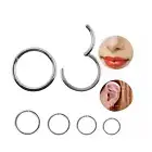10X Nose Ring Surgical Steel Hinged clicker Rings Hoop Ear Lip Rings 20G 18G 16G