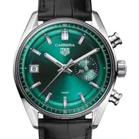 在飛比找momo購物網優惠-【TAG HEUER 豪雅】CARRERA 系列 計時藍綠色