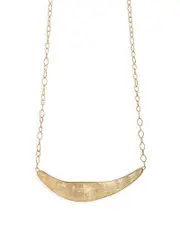 Marco Bicego 18K Yellow Gold Lunaria Hammered Crescent Collar Necklace, 16.5 OS