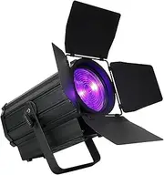 LED Par Lights COB 250W RGBW 4in1 Linear Zoom 17-55° Stage Wash Lights with Barn Door Fresnel Lens 2500k-7500k DMX512 Spotlights DJ Lights for Christmas Church Disco Ball Wedding Theater