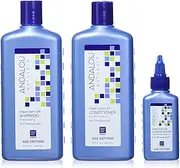 Andalou Naturals Argan Stem Cell Age Defying 3-Step System Kit for Thinning Hair, 3 Count (Unscented, Clear/Transparent, Men-Adults with Thinning Hair)