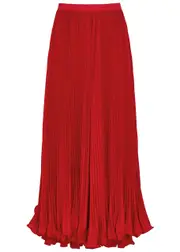 Balmain Plissé Maxi Skirt - Red - 40 (UK12 / M) 40 (UK12 / M)