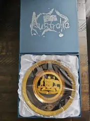 Brand New, Factory Wrapped! 24 Kt. Gold Plated Australia Mini Plate