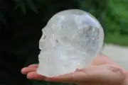 4.13LB Natural Clear Quartz Carved Skull Reiki Crystal Skull Decor Holiday gift