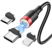 3a Magnetic Fast Charge Cable for Iphone 12/11/xs Max/xr Micro Usb/type C/8 Pin for Xiaomi Redmi 10/huawei