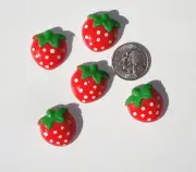 Strawberry Resin Flatbacks hair bow embellishments scrapbooking crafts glue on