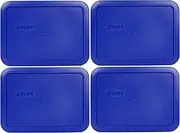 Pyrex 7210-PC Rectangle 3 Cup Storage Lid for Glass Dish (4, Cobalt Blue)