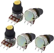 Aexit 5Pcs (Potentiometer) B1K 1K Ohm 3 Terminals Rotary Audio B Type (96ry462qf272) Potentiometer Pot