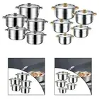 5 Pieces Casserole Pan Set with Handles Pot Set for Kitchen Camping Home