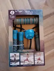 Tula Athletica 4Pc Training Kit Jump Rope Carrying Case Resistance Ring Fitness
