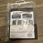 Sunnydaze 2-Tone Gray/Black round Outdoor Fire Pit Cover - Heavy-Duty
