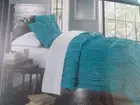 NWT CYNTHIA ROWLEY COMFORTER SET Turquoise Teal Full Queen Cottage Ruched Beach
