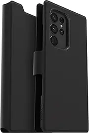 OtterBox Strada Via Folio Case Case for Galaxy S22 with Card Holder - Non Retail Packaging - Black (S22 Ultra)