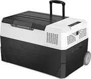 50L Car Fridge Mini Refrigerator, Portable Cooler and Freezer for Home & Travel with Wheels and Handle, AC/DC Cable Included