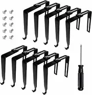 Cubicle Hangers Universal Partition Hanger Set Metal Black Cubicle Hooks Door Mirror Hanger Cubicle Wall Hooks Adjusted to Fit Panels with 1.35 to 3.5 in Inch Thickness for Office Whiteboard (10)