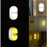 LED Night Light Human Motion Induction Sensor Control Lamp Battery For Bedroom Bathroom 31 YELLOW