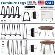6'' 16'' 28'' Coffee Table Metal Hairpin Legs Solid Iron Bar Black Set of 4 USA