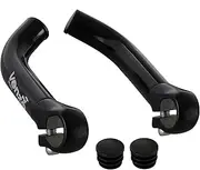 Venzo Bicycle Handlebar Extender for Mountain Hybrid Bike - Compatible with 7/8” 22.2mm - Flat Bar Ends with Plugs - Ergonomic Design Lightweight and Durable
