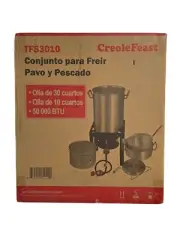 CreoleFeast TFS3010 30 Qt Turkey + 10 Qt Fish Fryer Boiler Steamer Set NEW