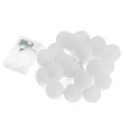 US (Warm White)2M 20 LED White Cotton Ball String Light Battery Powered For US
