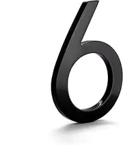 Montague Metal Products MHN-16-F-BK1-6 Solid Aluminum Modern Floating Address House Numbers, 16", Powder Coated Black