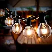 Geecol Outdoor String Lights, 25ft G40 LED Lights Outdoor with 25 Bulbs+2 Spares, IP44 Garden String Festoon Lights for Indoor & Outdoor Backyard Patio Garden Party(AU Plug) (Warm White, 7.6)