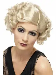 Flapper Wig Blonde 1920s Short Cabaret Costume 20s Wavy Great Gatsby Womans