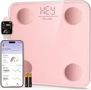 Ovutek Smart Scale for Body Weight, Bathroom Digital Weighing Machine for Fat BMI Muscle, Accurate Electronic Body Composition Monitors for People's Health with Smartphone App, Compact Size, 400lb