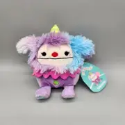 Squishmallow Yekaterina Yeti Clown Plush 5" Soft Rainbow Party Hat Bigfoot NWT