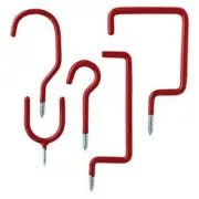 Arrow 160391 10 Piece Red Vinyl Coated Storage Hooks