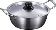 JISADER Korean Ramen Cooking Pot Kimchi Soup Pot Ramyun Pot Noodles Cooking Pot for Hiking, 16cm