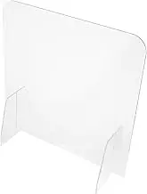 CAXUSD Removable Sneeze Guard Shield Panel for Desktop Transparent Freestanding Divider Board with Bottom Opening for Safe Document Transactions Easy Installation