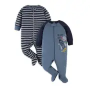 Gerber Baby Boy's 2 Pack Sleep N Plays NEW Various Sizes Blast Off Pajamas CUTE
