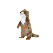 Large Gray Plush Dog Toy 15 Inch Durable Squeaky Stuffed Animal for Play