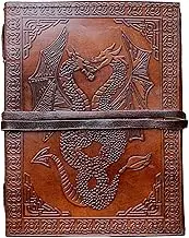 18 cm double dragon Leather Blank Book grimoire leather journal book of shadows spell book leather diary journal notebook sketchbook