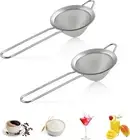2Pcs Conical Fine Mesh Strainer,3.3/1.8 Inches Fine Mesh Sieve with Long Handle,