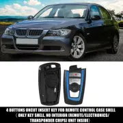 4 Button Key Fob Case Keyless Entry Remote Key Shell for BMW 328i 435i Blue