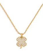 kate spade new york Pave Clover Pendant Necklace in Gold Tone, 16-19