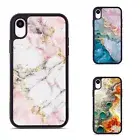 For iPhone XS 11 12 13 14 15 16 Pro Max White Iridescent Marble Fitted Case Skin