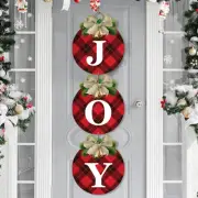 Buffalo Plaid Christmas Wreaths for Front Door - 3pcs Rustic Christmas Decor ...