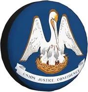 Louisiana State Flag Tire Cover,Wheel Cover All-Weather Protection for Trailer,SUV,Truck &More,14 15 16 17 Inches