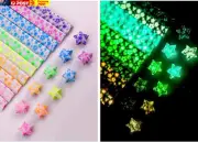 Origami Star Paper Strips, Handmade DIY Lucky Star Origami, Star Pattern